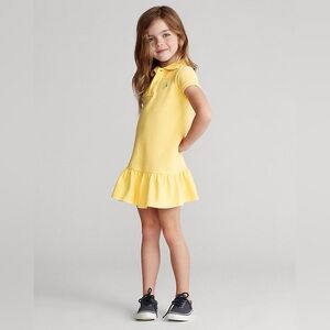 Polo Ralph Lauren Kids Toddler Cotton Mesh Polo Shirt Dress corn yellow 3T